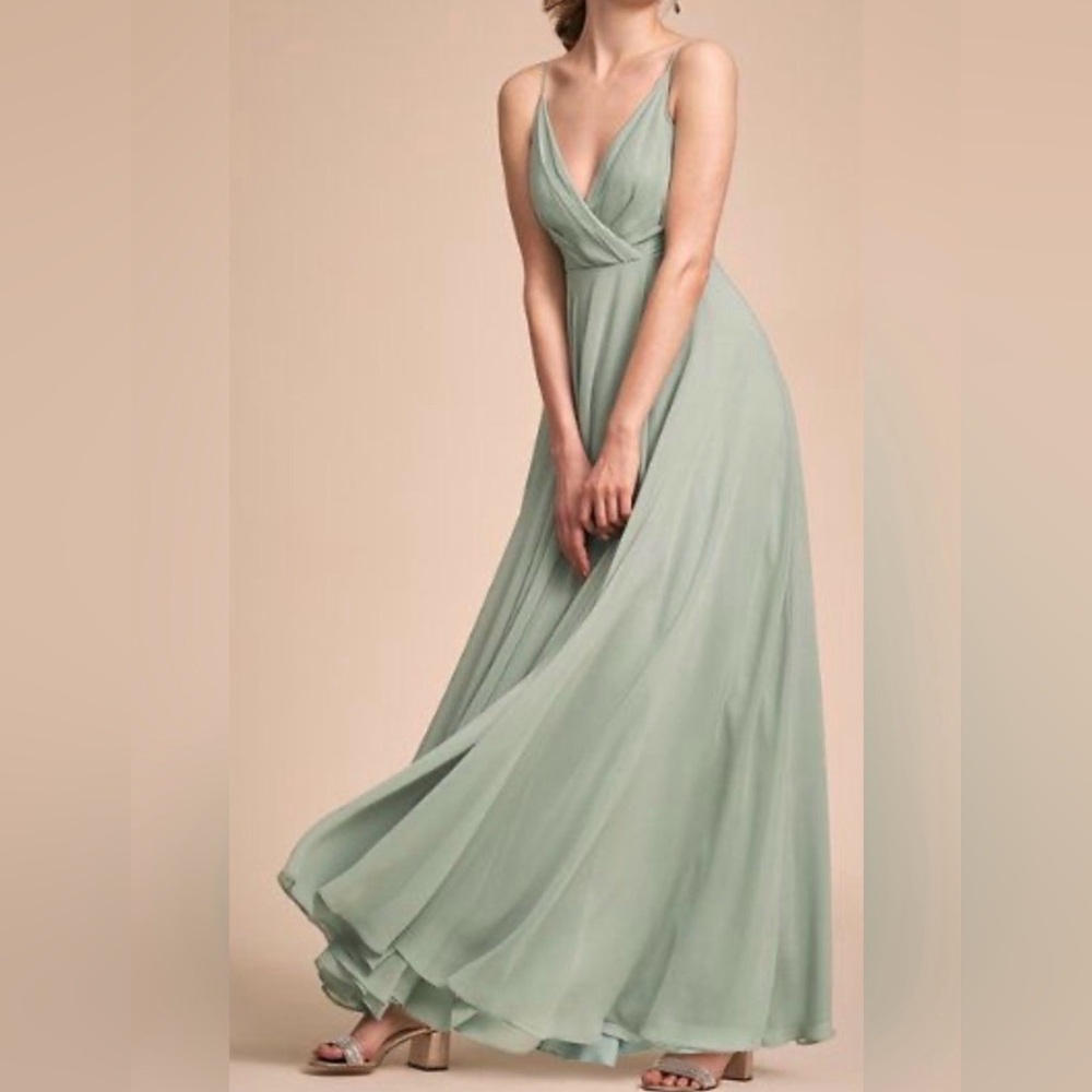 BHLDN Eva gown in sage green